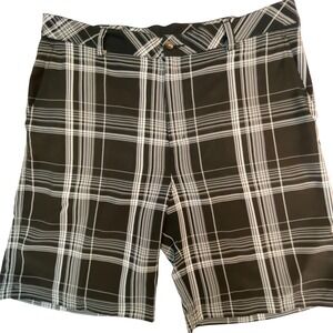 Ping Mens Black White Plaid Golf Shorts Size 36 Performance Polyester Check